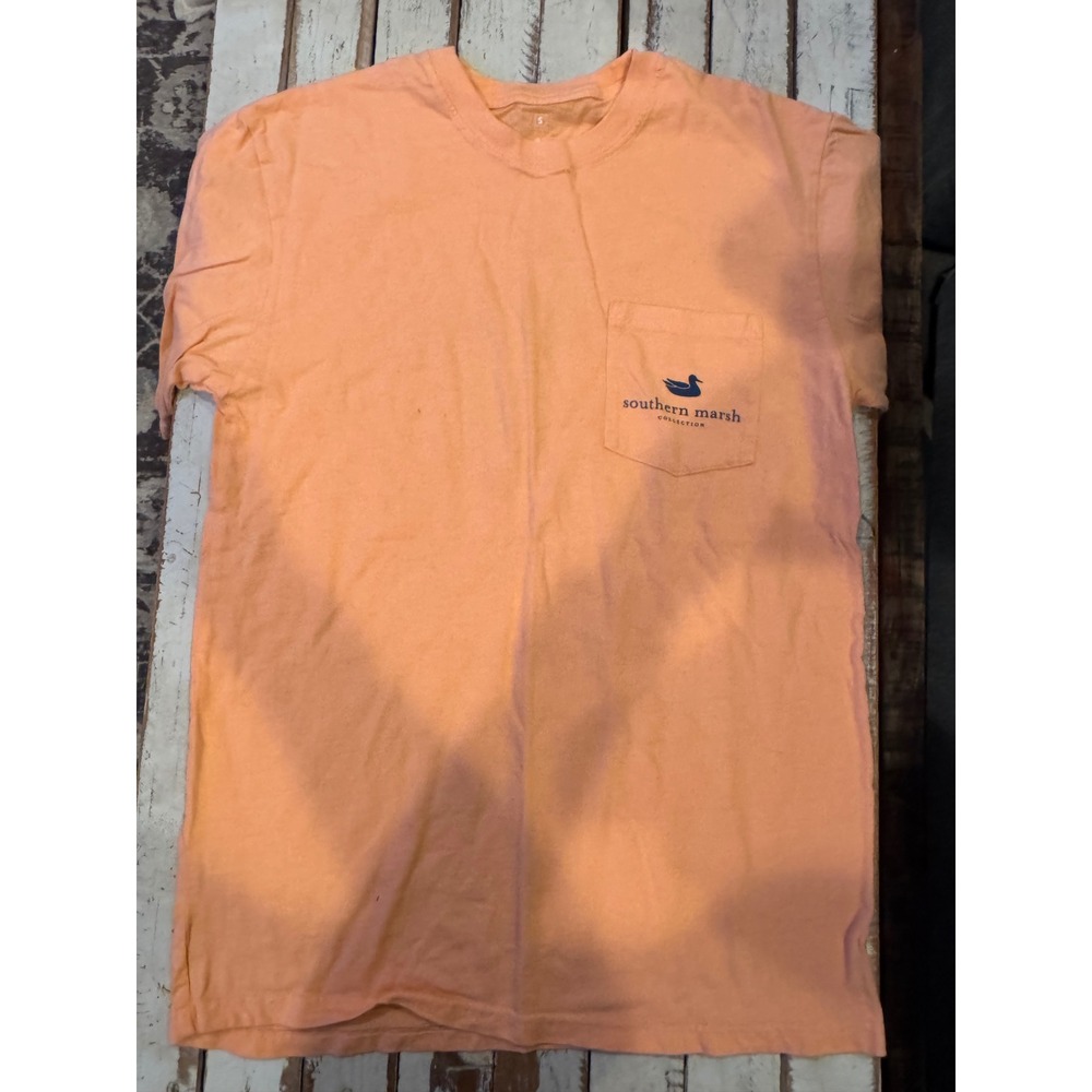 Southern Marsh Sazerac Cocktail Collection Pocket Tee Orange Small